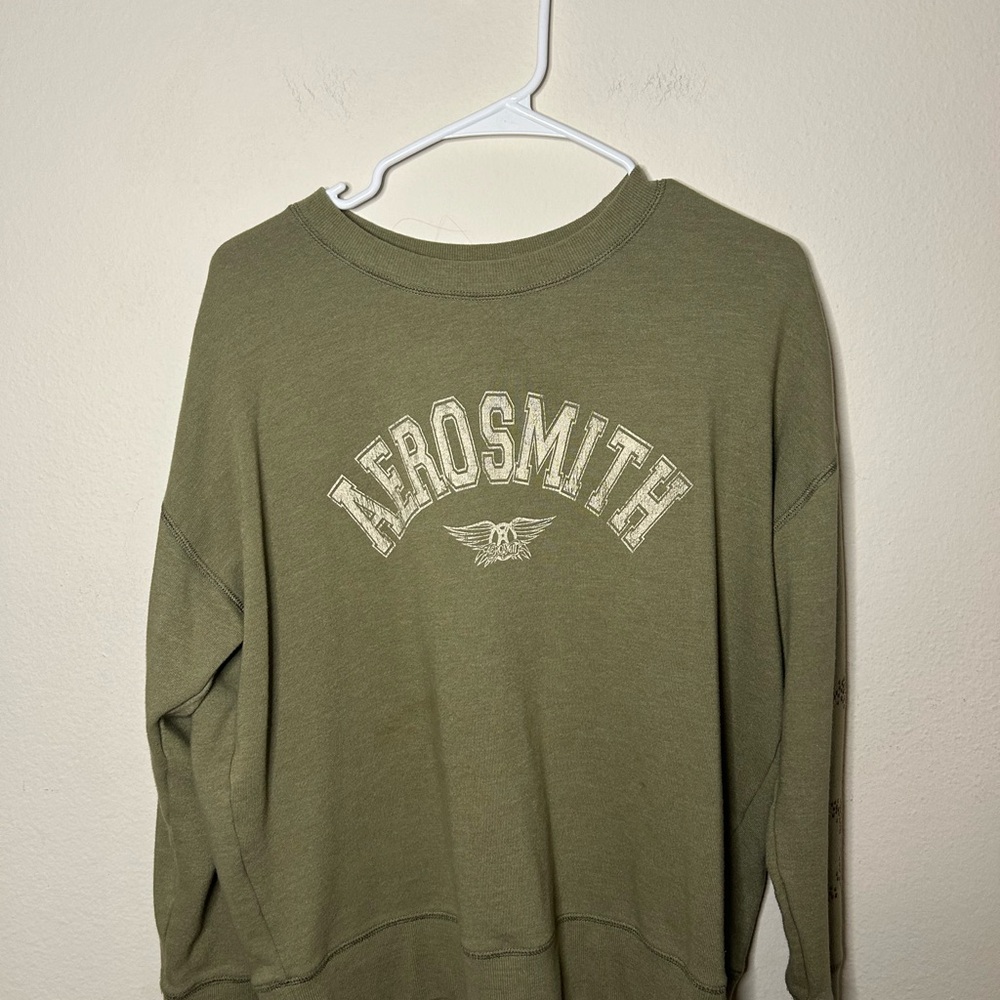 Aerosmith Olive Green Crewneck